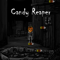 Candy Reaper logo - a creepy Halloween jumping browser game