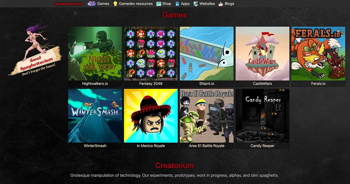 JeFawk.com website containing HTML5 games and other projects.